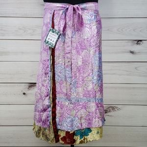 Darn Good Yarn Sari Silk Wrap Skirt Tea Goddess
